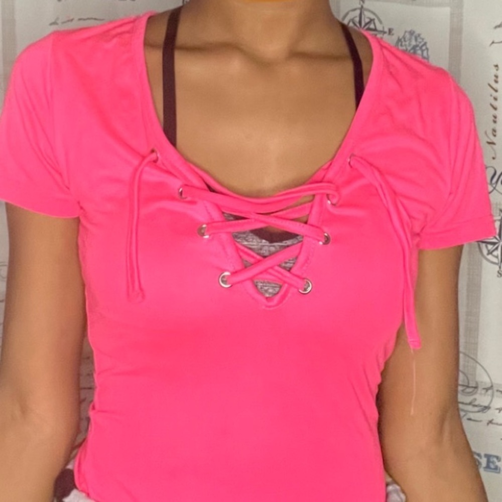 Pink Tie-up Bodysuit
